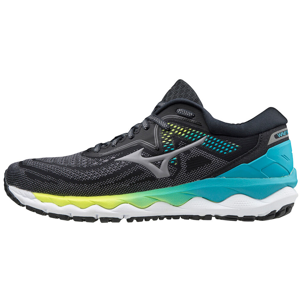 Zapatillas Running Mizuno Wave Sky 4 Mujer Negras/Azules Outlet IEPH-12645